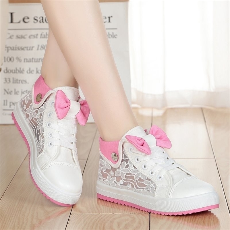 Spring Parent-child Lace Edge Canvas Wild Skate Summer Cool Casual Shoes Kids Girls 201113