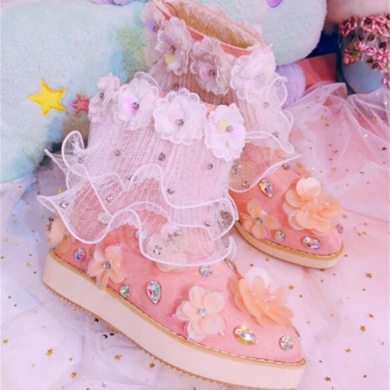 2020 and New Japanese Winter Sweets Handcrafted Sequins Flower Rentals Thick Lowheels Women's Tube Cotton Shoes c J8k9, Pink
2020 and New Japanese Winter Sweets Handcrafted Sequins Flower Rentals Thick Lowheels Women's Tube Cotton Shoes c J8k9, Pink