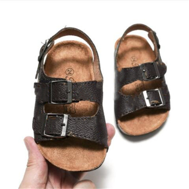 Kids Pu Leather Sandals Children Boys Girls Summer Shoes Flat Sandal Anti SkidOutdoor Running Shoes infant Toddler Slides Slipper