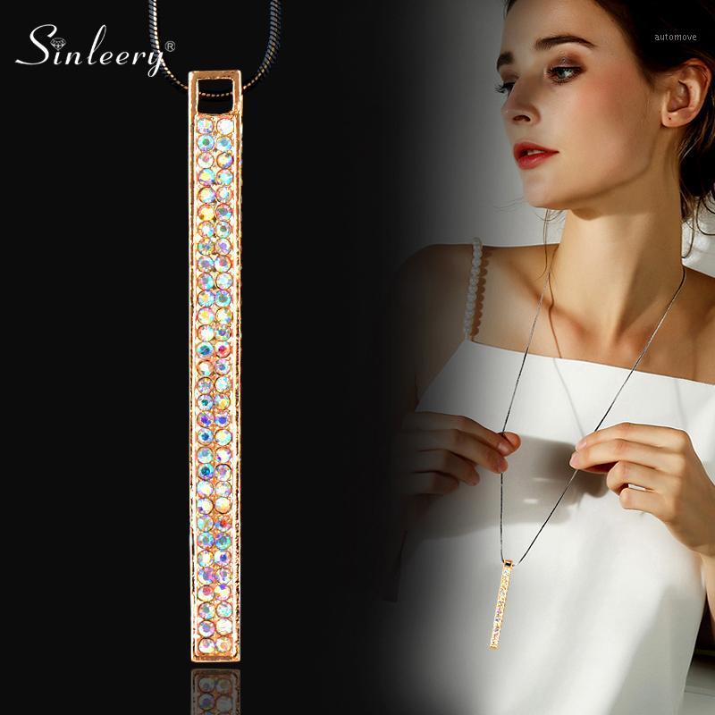 SINLEERY Simply Fashion Long Strip Pendant Long Necklace For Women Rhinestone Necklace Statement Jewelry MY351 SSO1
SINLEERY Simply Fashion Long Strip Pendant Long Necklace For Women Rhinestone Necklace Statement Jewelry MY351 SSO1