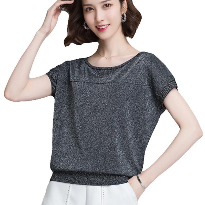 Women Elastic Loose Blouse Shirt Fashion Top Spring Summer Woman O Neck Bating Sleeve Casual Bright Silk Lady Blusas Shirts Tops, D1174 white
Women Elastic Loose Blouse Shirt Fashion Top Spring Summer Woman O Neck Bating Sleeve Casual Bright Silk Lady Blusas Shirts Tops, D1174 white