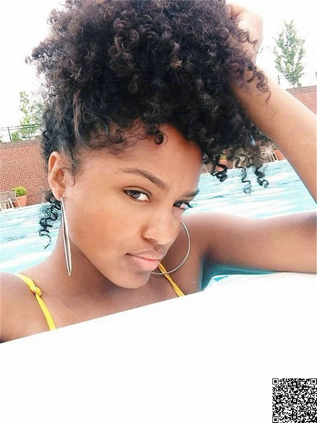 Medium brown kinky curly drawstring ponytail hair piece 100% human hair ponytail clip in afro puff chignon updo