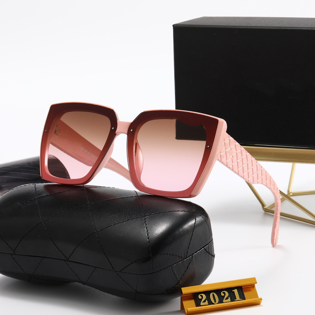 2021 Glass Shades Sunglasses Gradient Big Square Fashion High Quality Men Oversized Sun UV400 Female Metal Shades Women Rimless Tlvaw