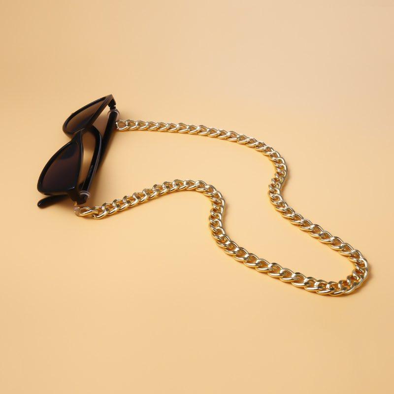 New Thick Basic Design Gilding Chain Punk Style Women Sunglasses Chains Beautiful Metal Eyewear Chain Fix By Rubber Ring Wholesale