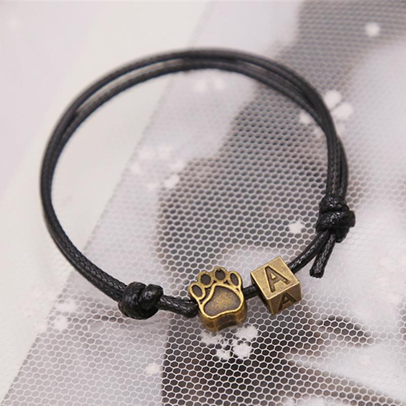 Vintage Bracelets Name A-Z Letter Bracelet Bronze Footprints Charm Bracelet Fashion Jewelry Handmade Adjustable Rope Chain
Vintage Bracelets Name A-Z Letter Bracelet Bronze Footprints Charm Bracelet Fashion Jewelry Handmade Adjustable Rope Chain
