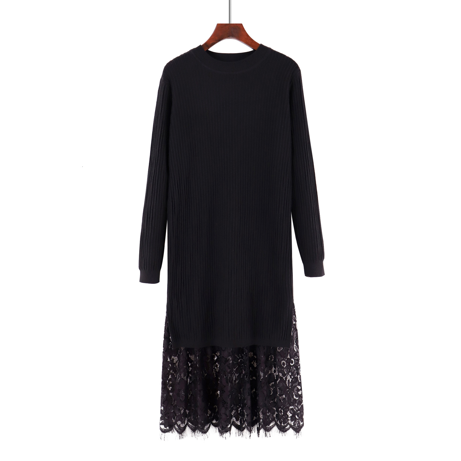 2021 New Lace Stitching Sweater Women Autumn Winter Long Straight Knitted Dresses Maxi Retro Lady Ribbed Robe Pullover Dress 9q91, Pink
2021 New Lace Stitching Sweater Women Autumn Winter Long Straight Knitted Dresses Maxi Retro Lady Ribbed Robe Pullover Dress 9q91, Pink