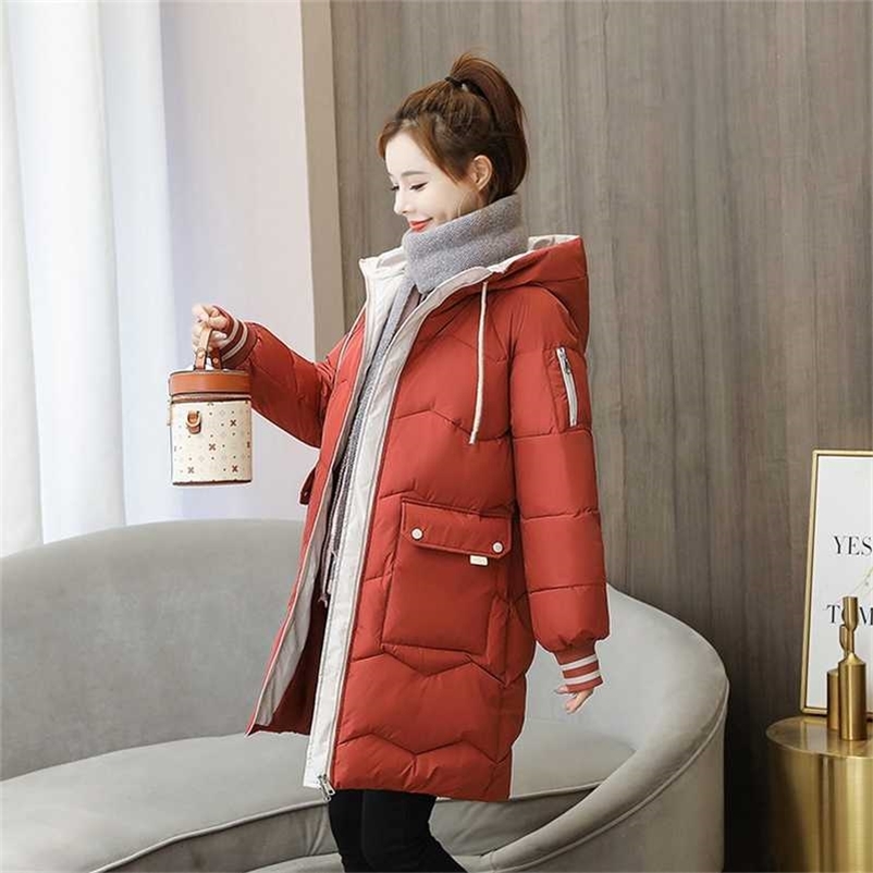 Down Jackets Female Winter Coat Women's Parkas Hooded Warm Winter Jacket Coat Cotton Padded Jacket Plus Size XS-3XL 9907 220118