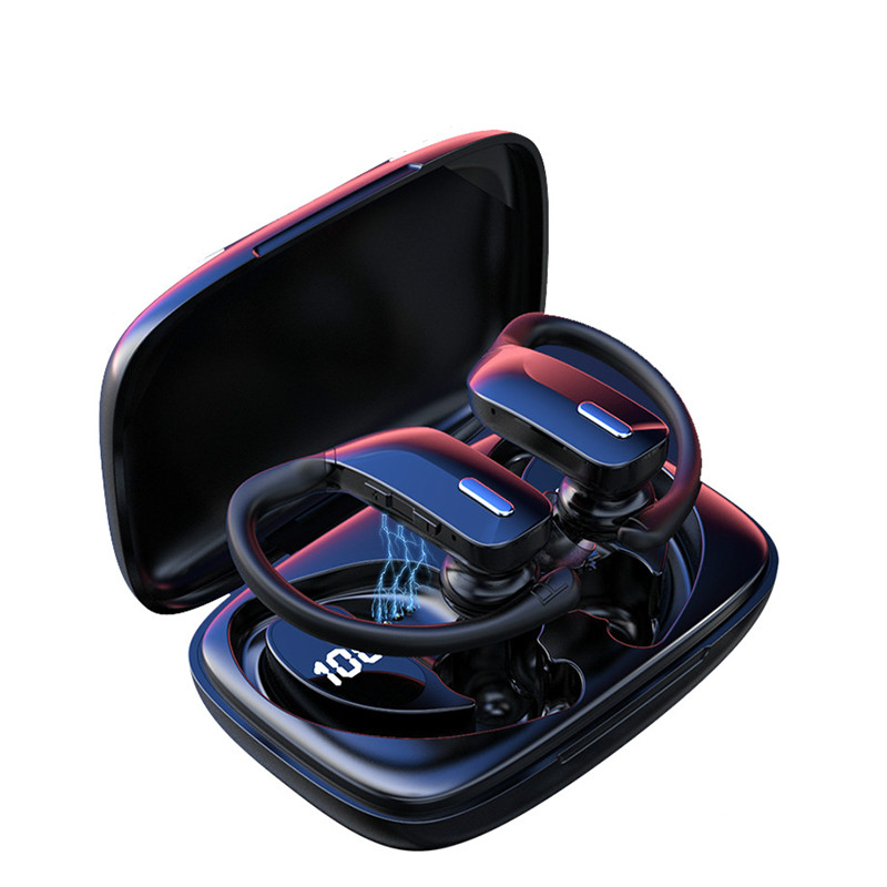 TWS Earphone Wireless Bluetooth Headphones Sport Earbuds Gaming Headsets LED Power Display Music Earphones Earhook With Mic, Black
TWS Earphone Wireless Bluetooth Headphones Sport Earbuds Gaming Headsets LED Power Display Music Earphones Earhook With Mic, Black