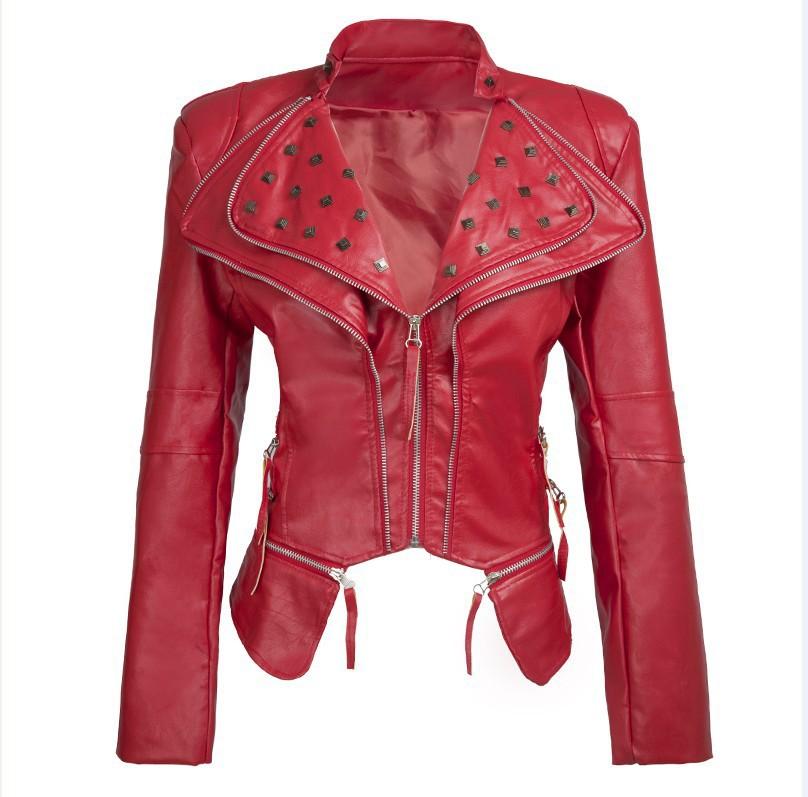 Korean Women Rivet Motorcycle Solid Leather Jacket Female Fashion Harajuku Slim Leather Jackets Outwear, Black
Korean Women Rivet Motorcycle Solid Leather Jacket Female Fashion Harajuku Slim Leather Jackets Outwear, Black
