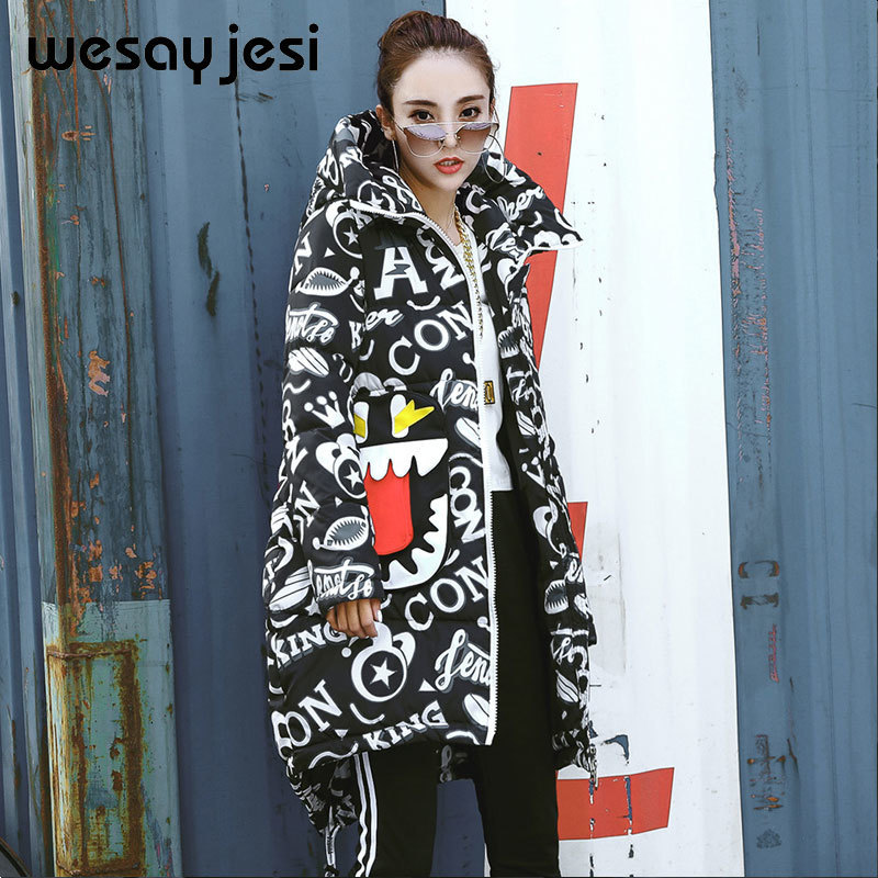 Double warm winter coat thickened parka women stitching slim long winter coat down cotton ladies down parka down jacket women 201030