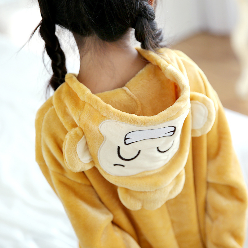 SAILEROAD Children Cartoon Animals Pajamas For Girls Cute Cat Pyjamas Kids Flannel Kigurumi Children Onesies Child Home Wear PJS 201225