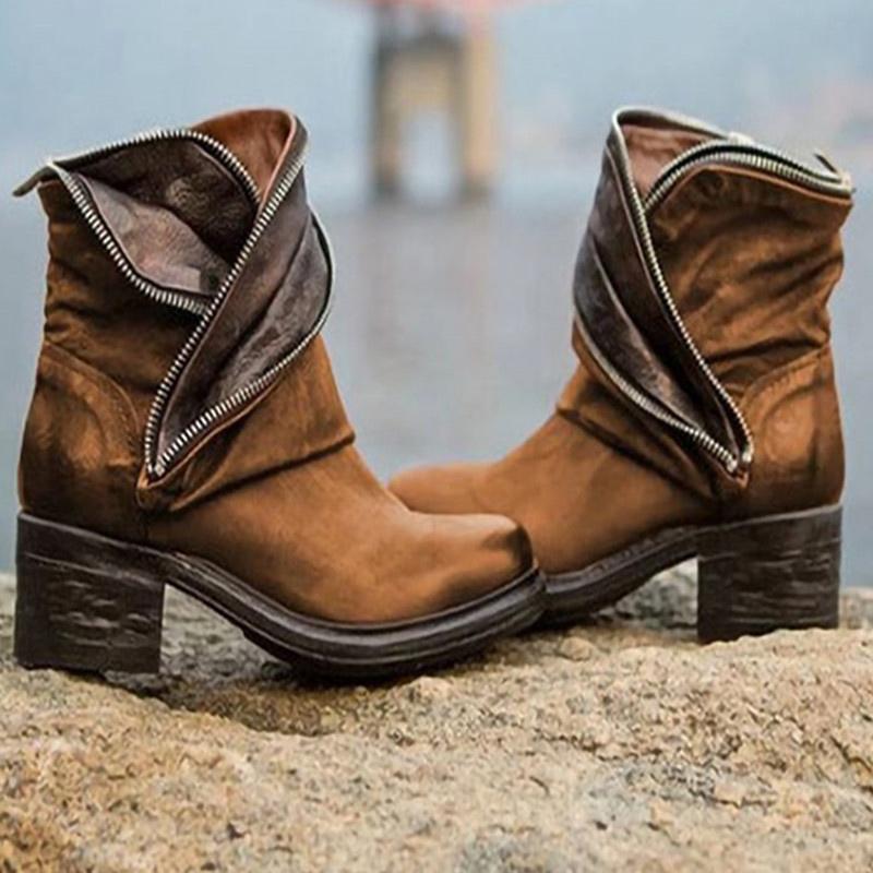 Retro Women Boots PU Leather Slip On Woman Zipper Thick Heels Shoes Ladies Ankle Boots Cowboy Pleated 2021 Winter Female Fashion, Black
Retro Women Boots PU Leather Slip On Woman Zipper Thick Heels Shoes Ladies Ankle Boots Cowboy Pleated 2021 Winter Female Fashion, Black