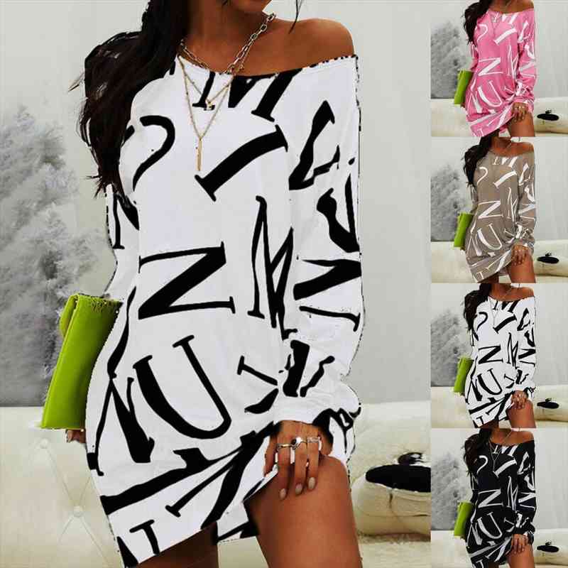 Women Summer Dress Letters Print Hip Hop Long T Shirt Loose Casual Streetwear Long Sleeve O Neck Dress For Party, Black;gray
Women Summer Dress Letters Print Hip Hop Long T Shirt Loose Casual Streetwear Long Sleeve O Neck Dress For Party, Black;gray