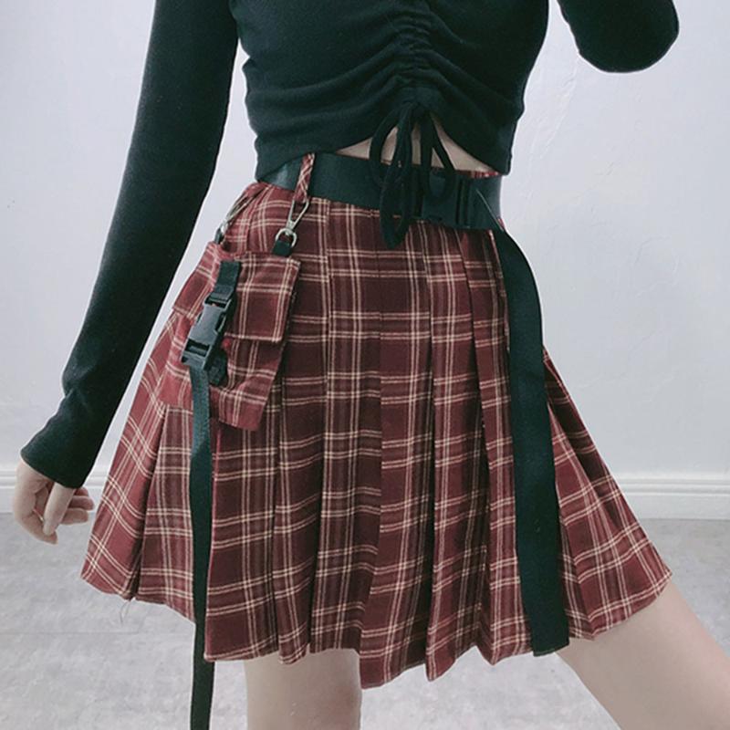 Rosetic Women Punk Pleated Skirt Women 2020 Gothic Red Preppy Style Vintage A Line Cargo Skirts High Waist Streetwear Fashion
Rosetic Women Punk Pleated Skirt Women 2020 Gothic Red Preppy Style Vintage A Line Cargo Skirts High Waist Streetwear Fashion