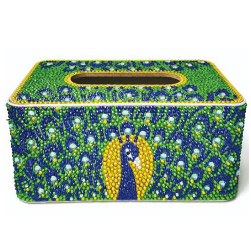 New Special Shape Painting Tissue Storage Box Dia Embroidery Cross Kits Home Decor Gift 201202