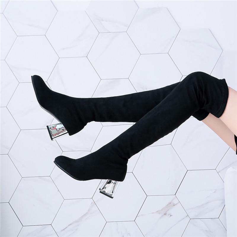 Autumn and winter suede over knee women's thick heel long tube pointed high heel women's Boots, Black
Autumn and winter suede over knee women's thick heel long tube pointed high heel women's Boots, Black