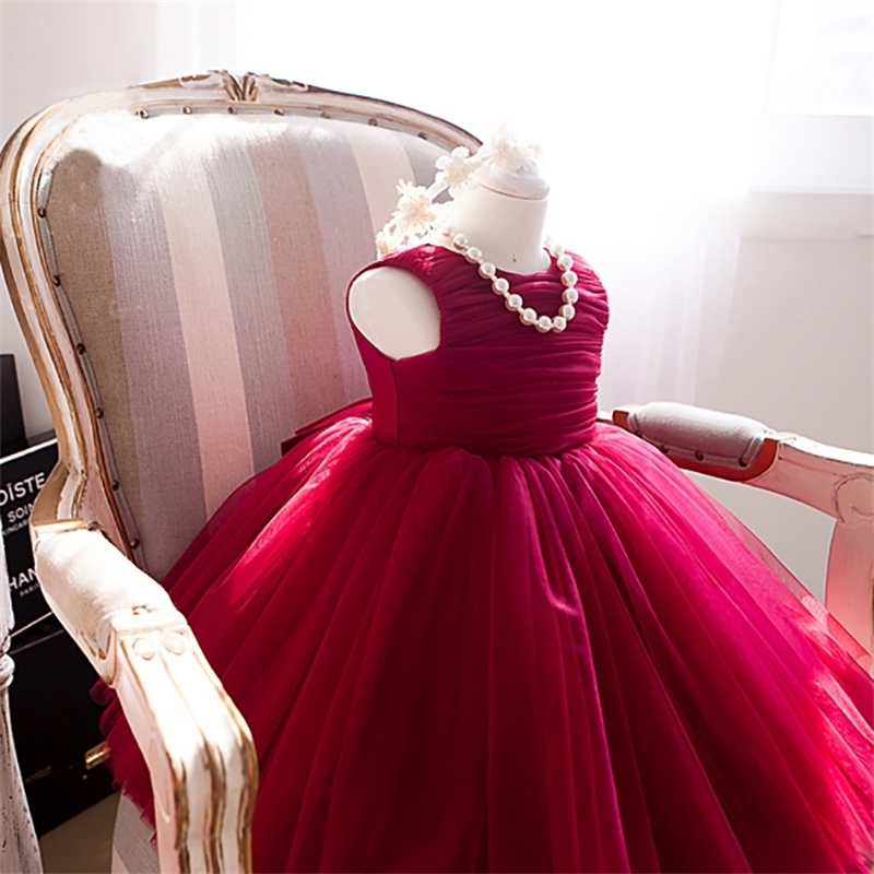 Mother Daughter Dresses Christmas Matching Dresses Wedding Princess Mom and Me Clothes Wedding Party Red Eveing Dress LJ201112