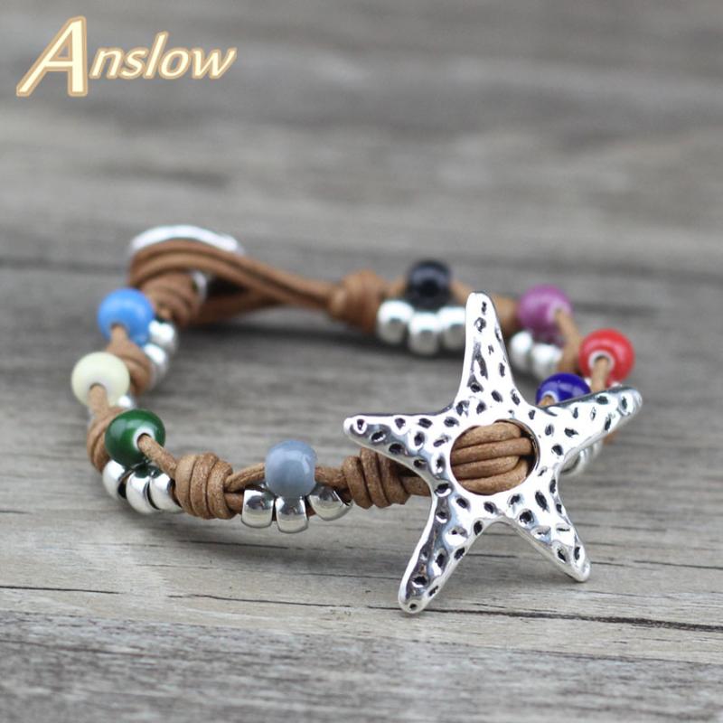 Charm Bracelets Anslow Brand 2021 Top Quality Fashion Jewelry Starfish Wrap Multicolor Leather For Women Friend LOW0647LB
Charm Bracelets Anslow Brand 2021 Top Quality Fashion Jewelry Starfish Wrap Multicolor Leather For Women Friend LOW0647LB