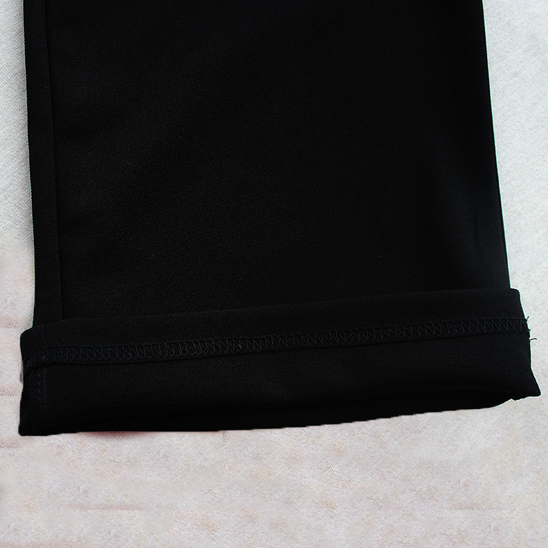 UUG Large Size Women's Straight Pants Autumn Elastic High Waist Trousers Plus Size 4xl 3XL XXL Ladies Pants Black Spring Pants 201106