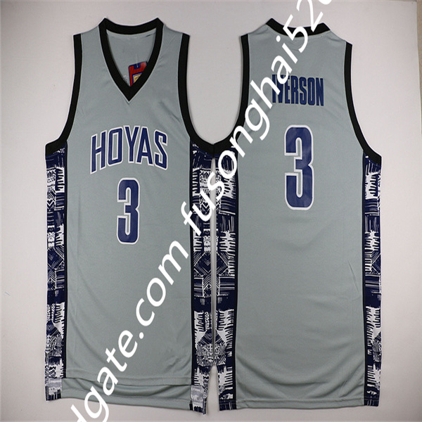 Best-selling Allen Iverson Jersey 3 Allen Iverson White Black Red Rainbow Blue Split 10 Anniversary JerseyEmbroider Logo Fast Shipping