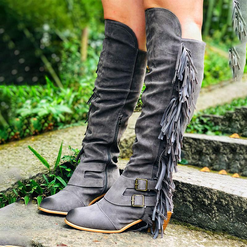 Women Tassel Flock Knee High Boots Women's Vintage Boots Autumn Winter Woman Buckle Zip Female High Heels Ladies Shoes Plus Size, Khaki
Women Tassel Flock Knee High Boots Women's Vintage Boots Autumn Winter Woman Buckle Zip Female High Heels Ladies Shoes Plus Size, Khaki