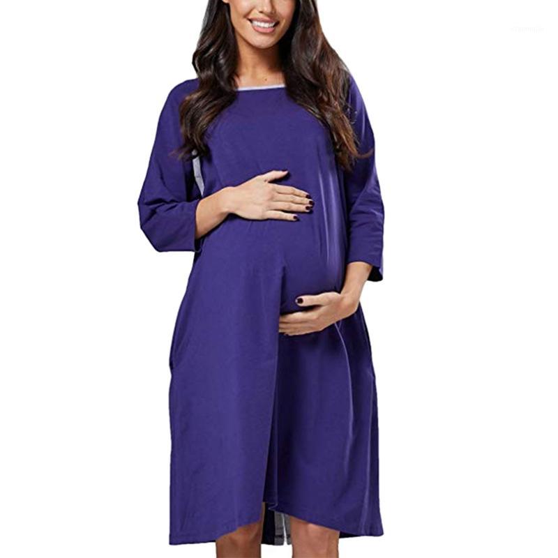 Maternity Dress Casual Pregnant Women Button Care Pajamas Skirt Mom Breastfeeding Dress Nightdress1, Black 
Maternity Dress Casual Pregnant Women Button Care Pajamas Skirt Mom Breastfeeding Dress Nightdress1, Black