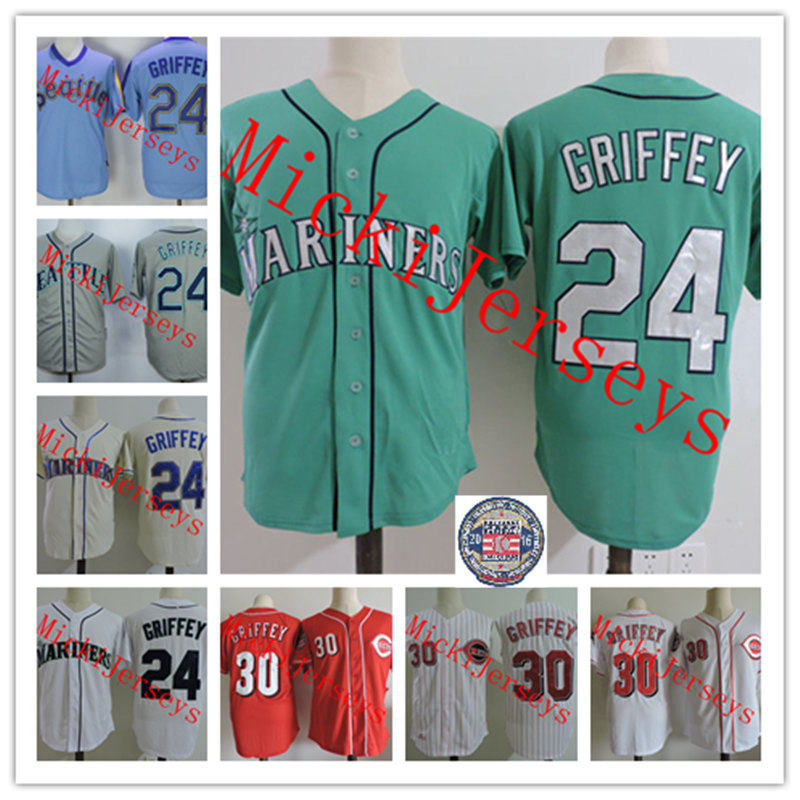 Mens stitched #24 Ken Griffey Retirement Day Patch jersey white Green #30 Ken Griffey 2016 HOF Jersey S-3XL, Black
Mens stitched #24 Ken Griffey Retirement Day Patch jersey white Green #30 Ken Griffey 2016 HOF Jersey S-3XL, Black