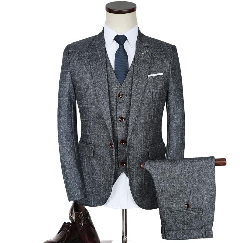 Men' Formal Wear Dress Suits Gray plaid Blazers Jackets+Vest+Pants Large Size Men Smart Casual Slim Suits Size 5XL
Men' Formal Wear Dress Suits Gray plaid Blazers Jackets+Vest+Pants Large Size Men Smart Casual Slim Suits Size 5XL