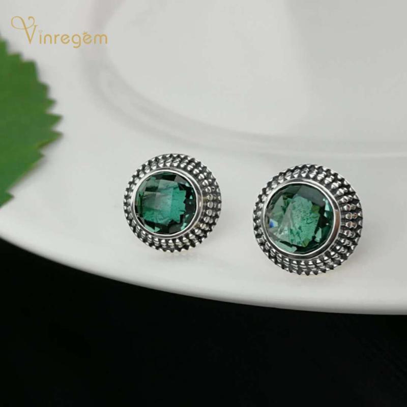 Stud Vinregem 100% 925 Sterling Silver Round Cut Emerald Gemstone Engagement Vintage Women Studs Earrings Fine Jewelry Wholesale, Golden;silver
Stud Vinregem 100% 925 Sterling Silver Round Cut Emerald Gemstone Engagement Vintage Women Studs Earrings Fine Jewelry Wholesale, Golden;silver