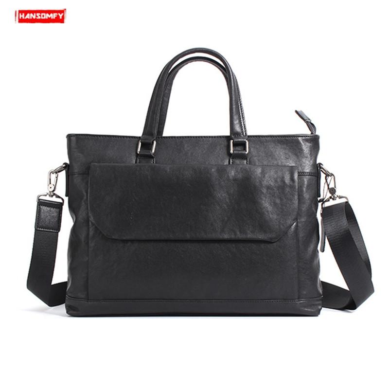 Men's Business Handbag Cross Section Laptop Briefcases Genuine Leather Shoulder Computer Bags Cowhide Leather New Soft Black Men
Men's Business Handbag Cross Section Laptop Briefcases Genuine Leather Shoulder Computer Bags Cowhide Leather New Soft Black Men