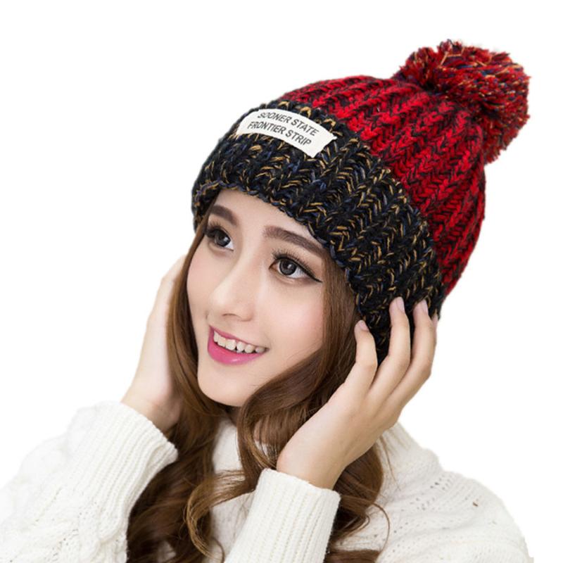 Korea Winter Labeling Wool Hat Women Patch Thick Warm Skullies Beanies Hats Multi-color Knitted hat Female Bonnet Beanie Caps, White 
Korea Winter Labeling Wool Hat Women Patch Thick Warm Skullies Beanies Hats Multi-color Knitted hat Female Bonnet Beanie Caps, White