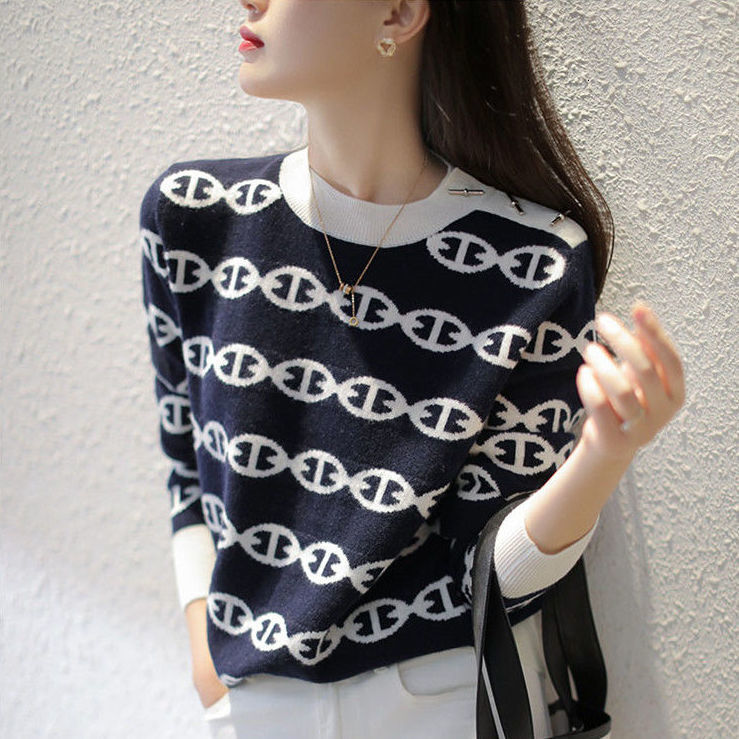 2021 Temperature Around the Neck Long Fall and Winter New Loose Fashion Pattern Wear in Female Sweater 93IP, Black
2021 Temperature Around the Neck Long Fall and Winter New Loose Fashion Pattern Wear in Female Sweater 93IP, Black