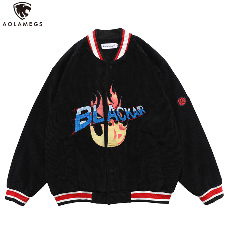 Aolamegs Corduroy Jacket Coats Flame Print Letter Patch Baseball Jacket Men Harajuku Hip Hop Cozy Loose Couple Streetwear Autumn Y1112, Black;brown
Aolamegs Corduroy Jacket Coats Flame Print Letter Patch Baseball Jacket Men Harajuku Hip Hop Cozy Loose Couple Streetwear Autumn Y1112, Black;brown