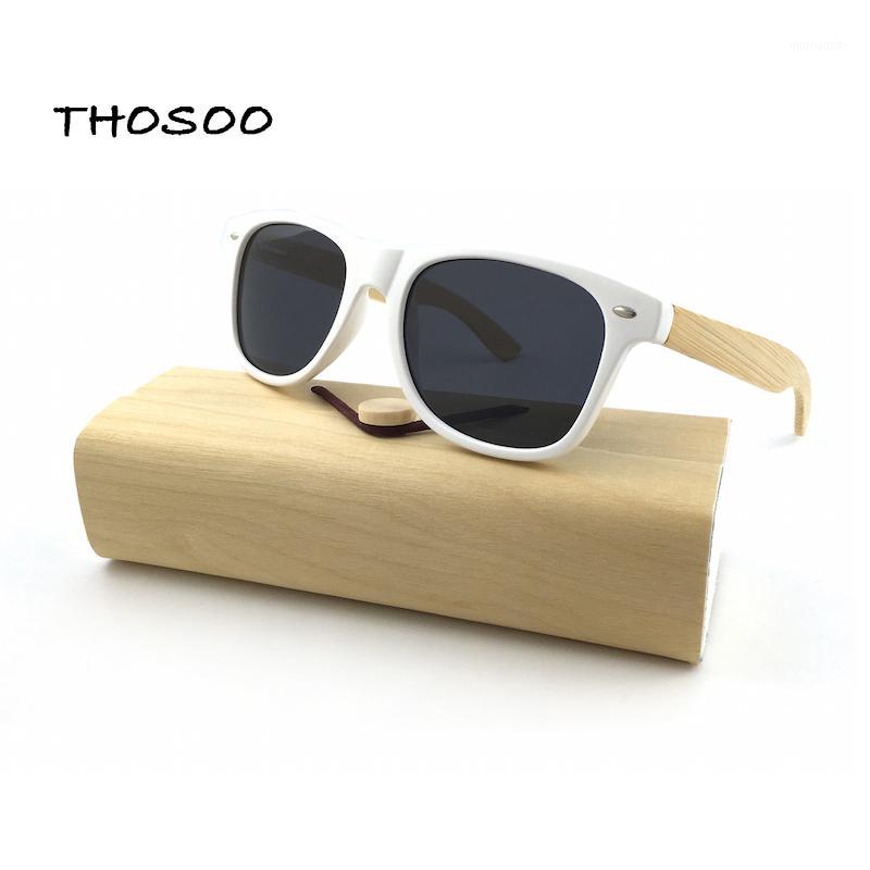Bamboo Wood Sunglasses with White Plastic Frames and Mirror Polarized Lens Thosoo40111
Bamboo Wood Sunglasses with White Plastic Frames and Mirror Polarized Lens Thosoo40111