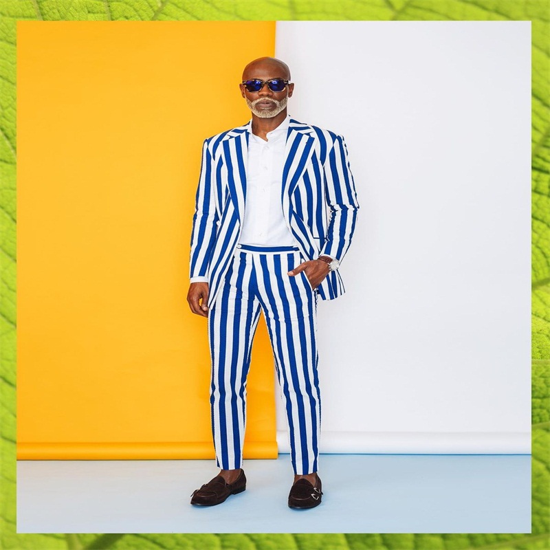 2 pieces formal men suits cotton thick stripe groom tuxedos lapel modern men coatpant custom made casual party suit