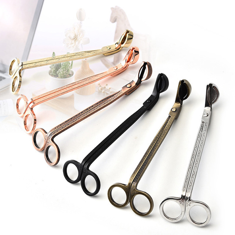 New 50pcs 18cm Stainless Steel Candle Scissors Wick Trimmer Snuffers Gift Oil Lamp Trim Scissor Cutter Snuffer Tool Tools
