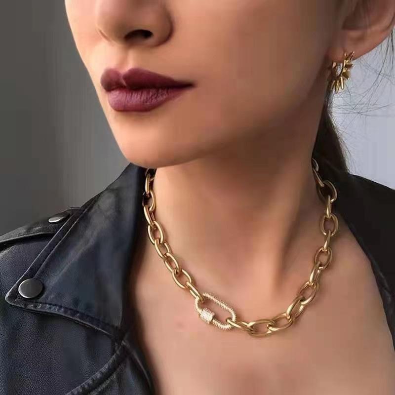 TIMEONLY Korean Style Chunky Cuban Chain Choker Neckalce Bling Bling Rhinestone Sweater Neckalces Anniversary Jewelry for Women
TIMEONLY Korean Style Chunky Cuban Chain Choker Neckalce Bling Bling Rhinestone Sweater Neckalces Anniversary Jewelry for Women