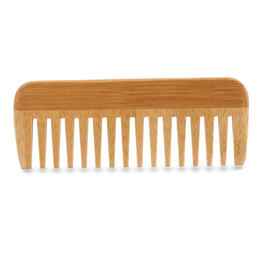 Hot Bamboo Wide Tooth Comb Detangling Anti-Static Brush Natural Curly Wavy Dry Hair For Womens and Mens Hand Polished KD