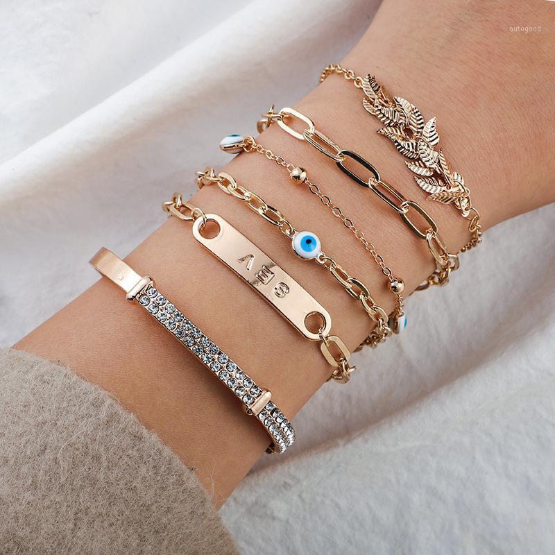 Charm Bracelets Tree Leaf Turkish Evil Eye Bracelet Set Luxury Designer For Women Jewelry Wholesale Gold Color Chain Boho1
Charm Bracelets Tree Leaf Turkish Evil Eye Bracelet Set Luxury Designer For Women Jewelry Wholesale Gold Color Chain Boho1