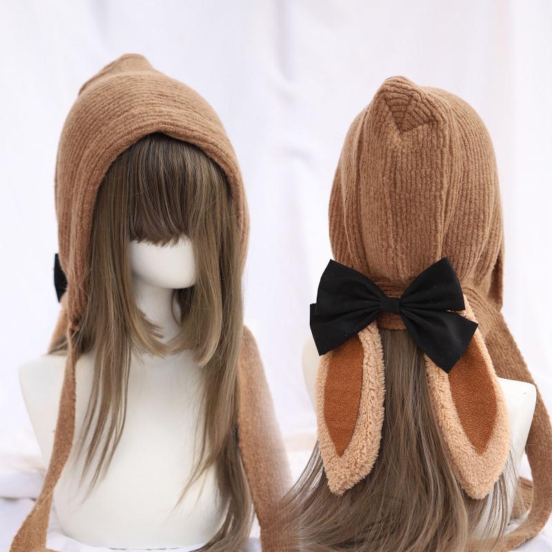 French warm wool the loppy eared ear muff hat han edition female hand bows lolita knitted hats, Cloth white
French warm wool the loppy eared ear muff hat han edition female hand bows lolita knitted hats, Cloth white