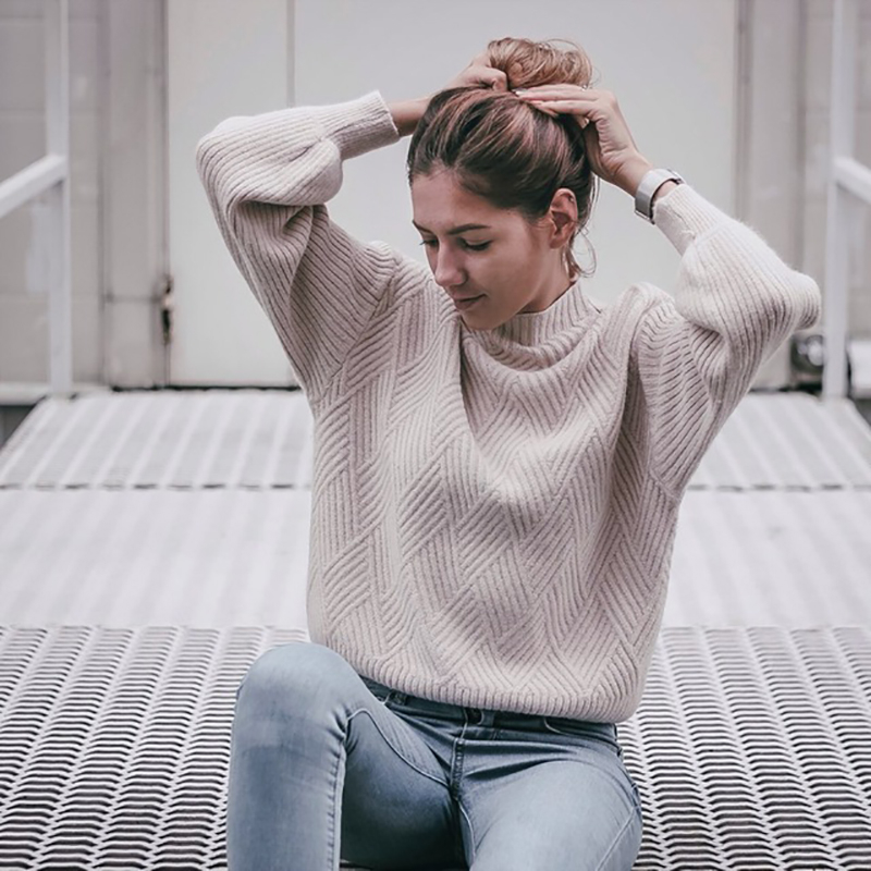 Pull Femme 2019 Winter Autumn Oversized Knitted Cashmere Sweater Women Lantern Sleeve Diamond Basic Thicken Pullovers T200319