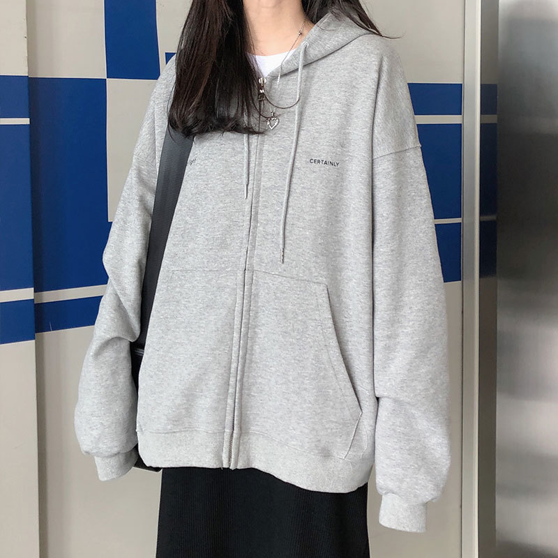 2021 New Autumn zipper hoodies sweatshirt Korean jacket style letter thicking grey winter women's coat (x1552) R4XO, Gray.
2021 New Autumn zipper hoodies sweatshirt Korean jacket style letter thicking grey winter women's coat (x1552) R4XO, Gray.