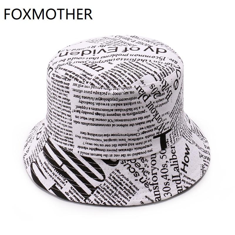 FOXMOTHER New Autumn Fashion Black White Letter Newspaper Pattern Bucket Hats Woman Lady Fisherman Caps
FOXMOTHER New Autumn Fashion Black White Letter Newspaper Pattern Bucket Hats Woman Lady Fisherman Caps