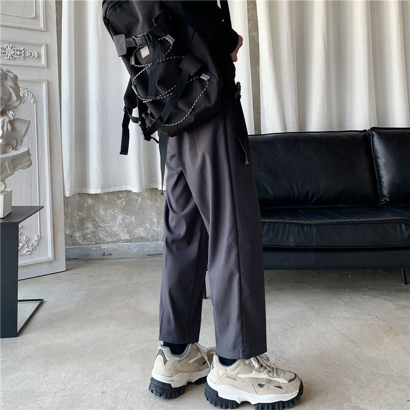 Retro Straight-Leg Pants New Men'S Casual Trousers Jogging Man Korean Fashion Trend Loose Wide-Leg Pant Streetwear High Quality 201126