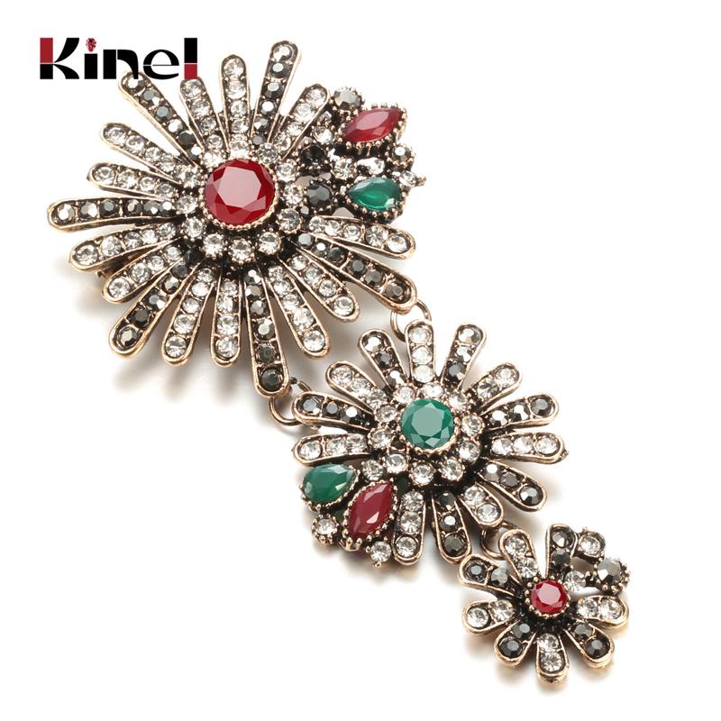 Pins, Brooches Kinel Boho Crystal Pins Flower Brooch For Women Ethnic Wedding Jewelry Hijab Antique Gold Color Drop Pendant
Pins, Brooches Kinel Boho Crystal Pins Flower Brooch For Women Ethnic Wedding Jewelry Hijab Antique Gold Color Drop Pendant