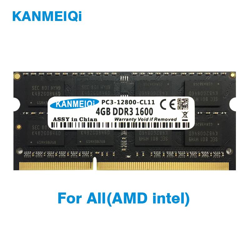 

KANMEIQi DDR3 2GB 4GB 8GB Notebook RAM DDR3L 1333/1600MHZ 1866MHz 1.35v 204pin laptop Memory so dimm New 2G 1.5V