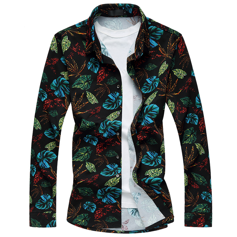2021 New Leaves Print Slim Men's Shirt Spring Autumn Fashion Casual Long Sleeve Button Down Shirts Camisa Social Masculina Yhxh, Blue
2021 New Leaves Print Slim Men's Shirt Spring Autumn Fashion Casual Long Sleeve Button Down Shirts Camisa Social Masculina Yhxh, Blue