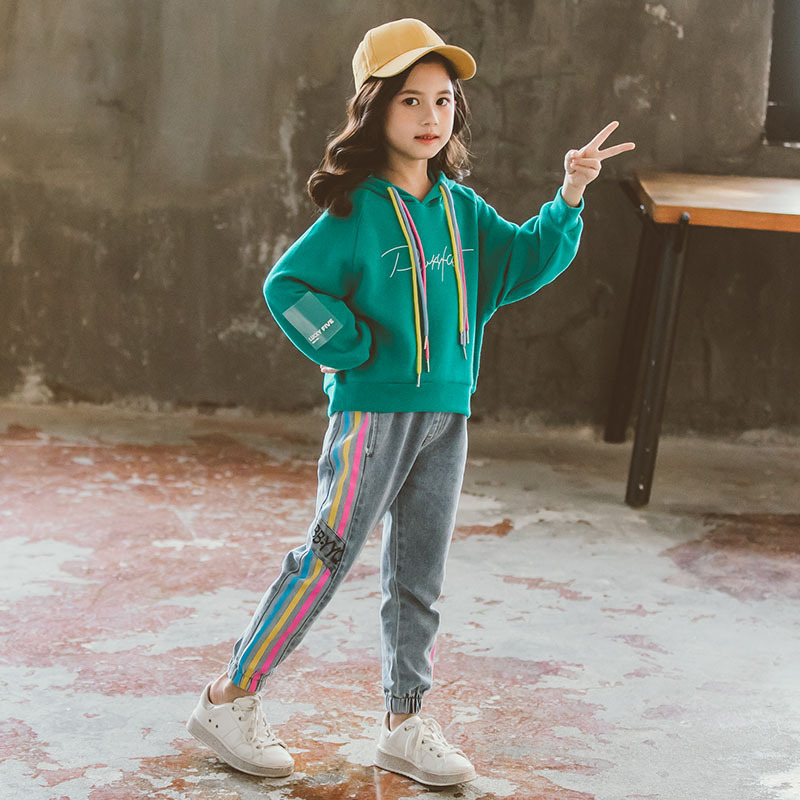 Children's Sports Suit Hoodies Jeans Tracksuit For Children Toddler/baby Girl Fall Clothes Kids Outfit School Costume For GirlsX1019