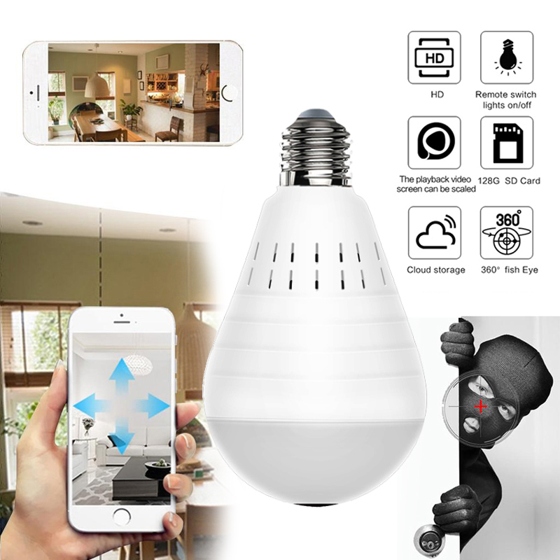LED Camera 960P Wireless Panoramic Home Security WiFi Fisheye Bulb Lamp IP Camera 360 Degree Home Security Video Surveillance
LED Camera 960P Wireless Panoramic Home Security WiFi Fisheye Bulb Lamp IP Camera 360 Degree Home Security Video Surveillance