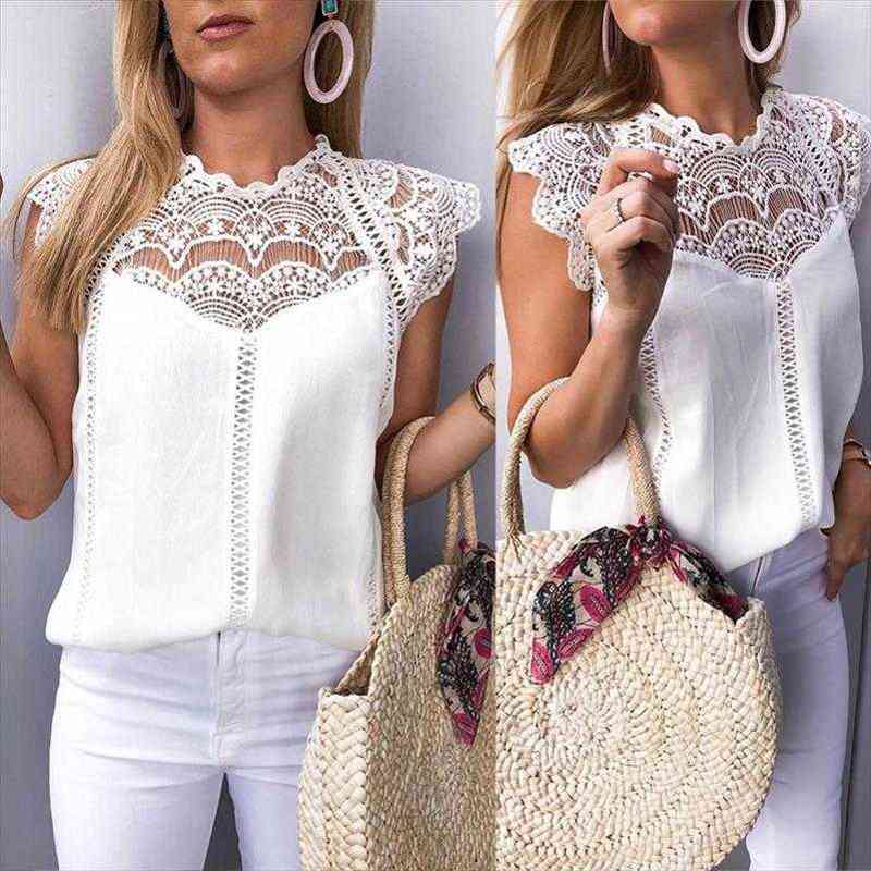 summer 2021 womens and blouses lace patchwork sleeveless solid shirt women blouse blusas roupa feminina, White
summer 2021 womens and blouses lace patchwork sleeveless solid shirt women blouse blusas roupa feminina, White